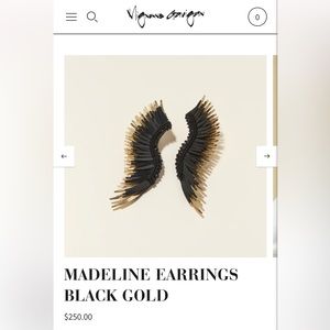 Mignonne Gavigan Black and Gold Madeline Earrings (New With Tags)